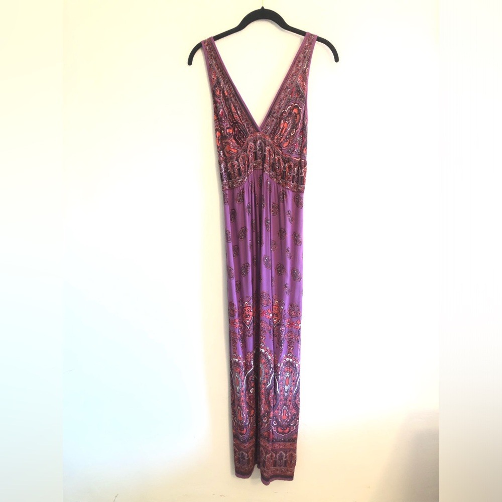 Angie Women Dress Multicolor Paisley V Neck Straps Smocked Festival Summer